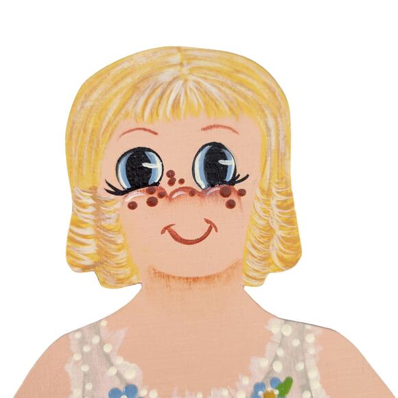 Vintage Wooden Paper Dolls with Handmade Outfits Set of 2 Collectible - Picture 9 of 16